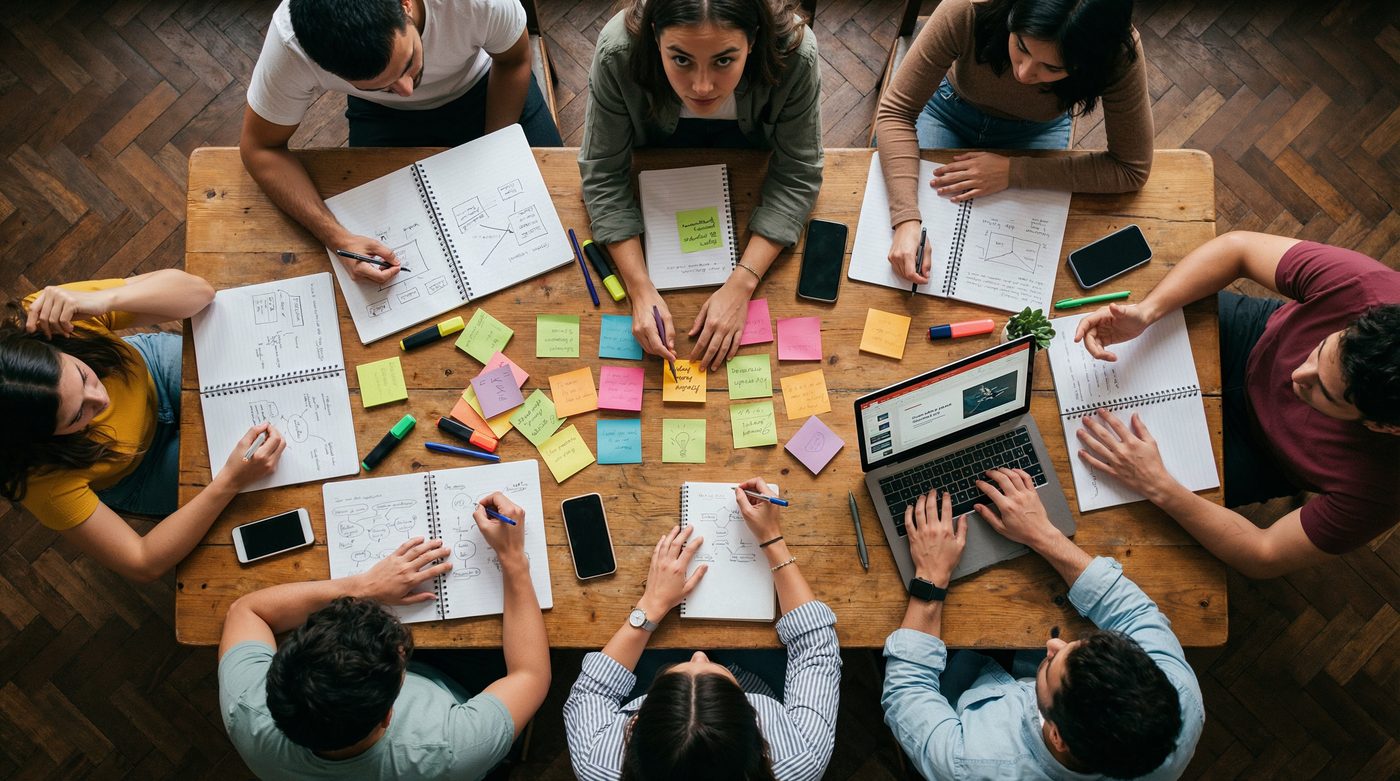 Pegado team at work — strategy session